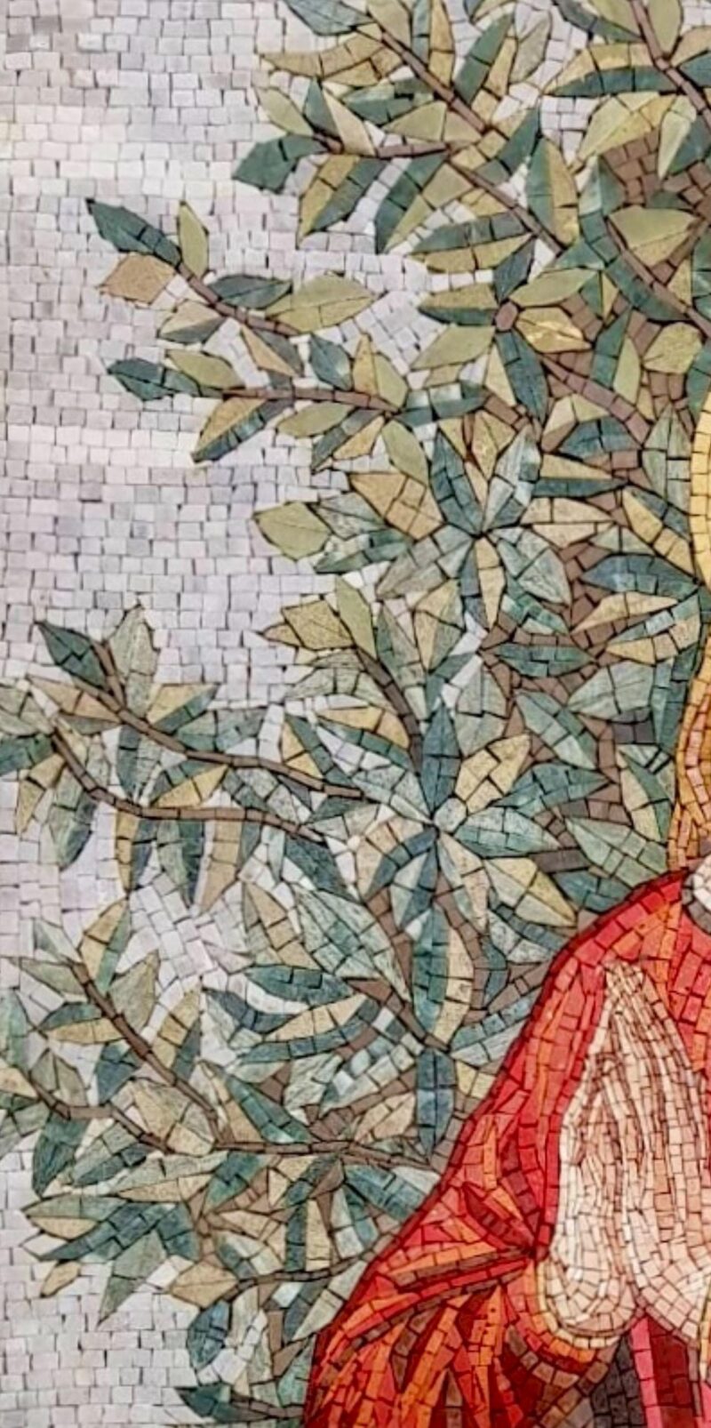 Madonna and Child Mosaic - Religious Wall Art - Natural Stone Mosaic - Handmade Tile Art - Christian Crowned Icon - Any Size - Chapel Decor - Image 2