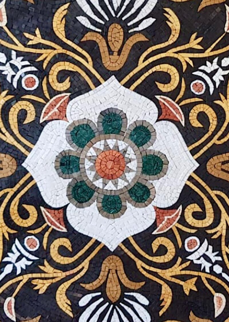 ROUND ARTISINAL DECOR - Handmade Mosaic Art Medallion - Floor Mosaic Tiles - Home Decoration - Mosaic Tile Art - Custom Sizes Available - Image 2