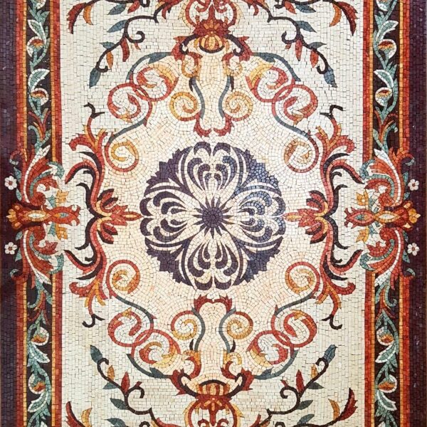 MEDALLION ARTWORK | Mosaic Rug | Natural Stone | Mosaic Tile | Home Decoration | Entrance decor | Custom Size | Entry Hall Art