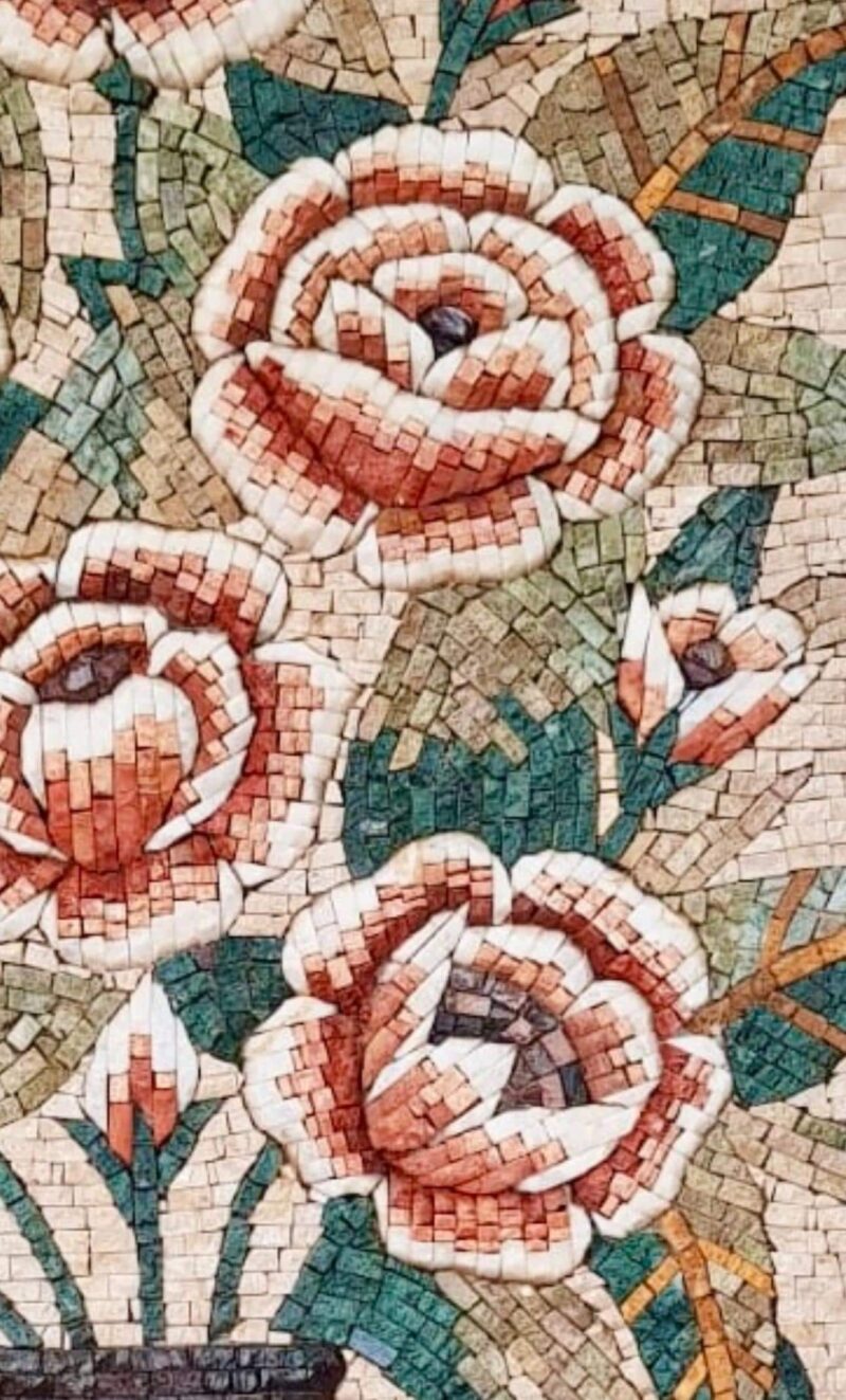 HANDMADE MOSAIC ART - Flowers in a Vase - Natural Stone & Marble - Wall Decoration - Patio Decor - Garden Accent - 3 Dimensional Elements - Image 2