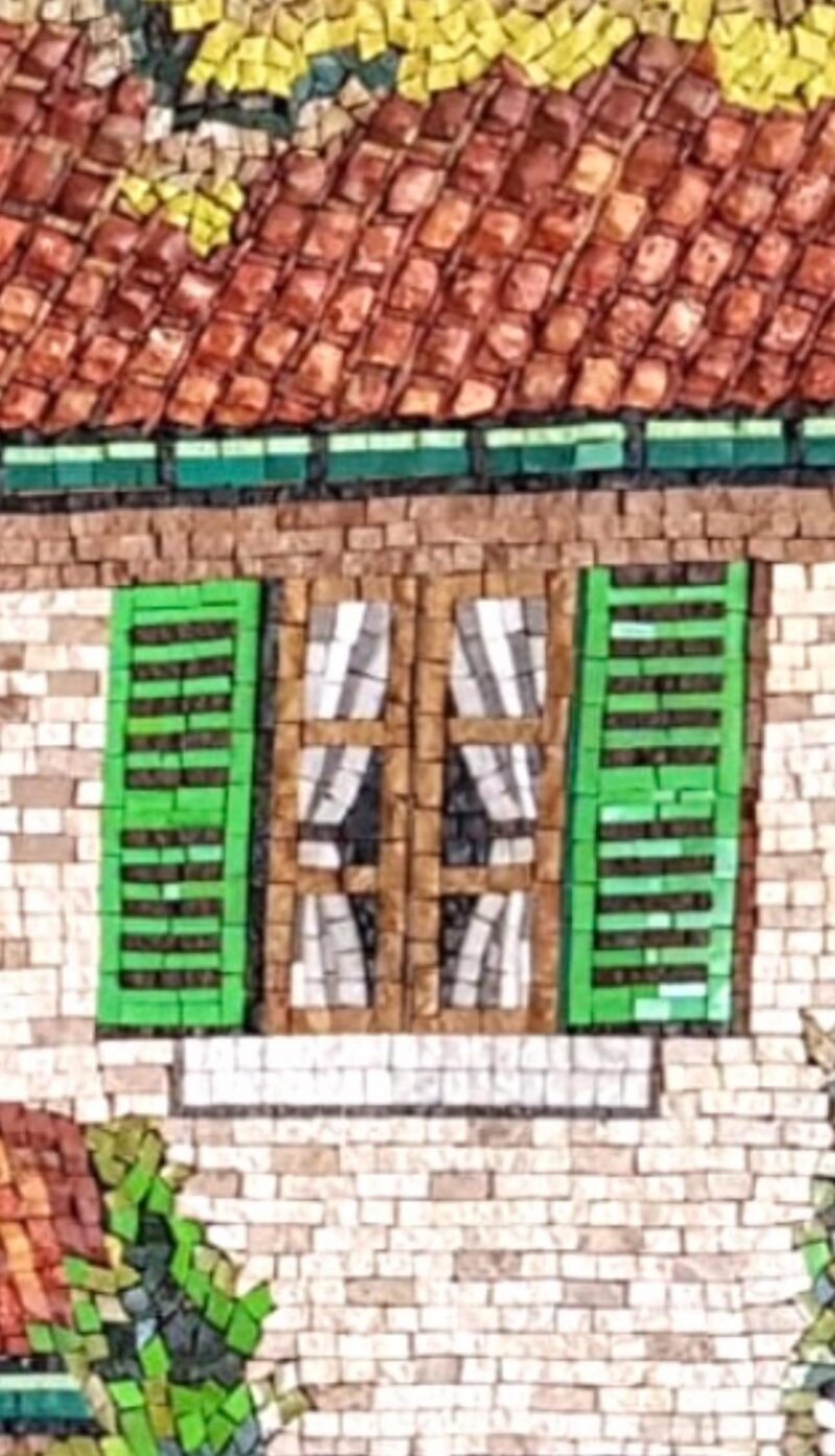 Mediterranean Villa Garden Mosaic - Natural Stone & Marble - Unique Home Decoration - Custom Sizes - Handmade Mosaic Tile Art, Vibrant color - Image 4