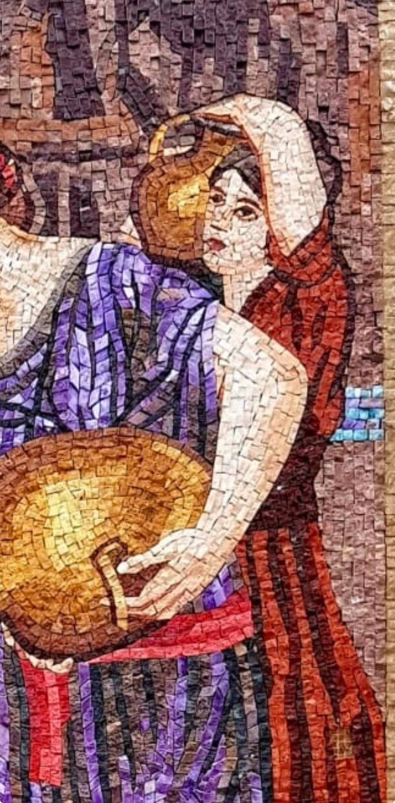 Women at the Fountain Mosaic Wall Art - Handmade Marble & Stone Classical Artwork - Ancient Greek Roman Style Wall Mural - Sizes Available - Image 8
