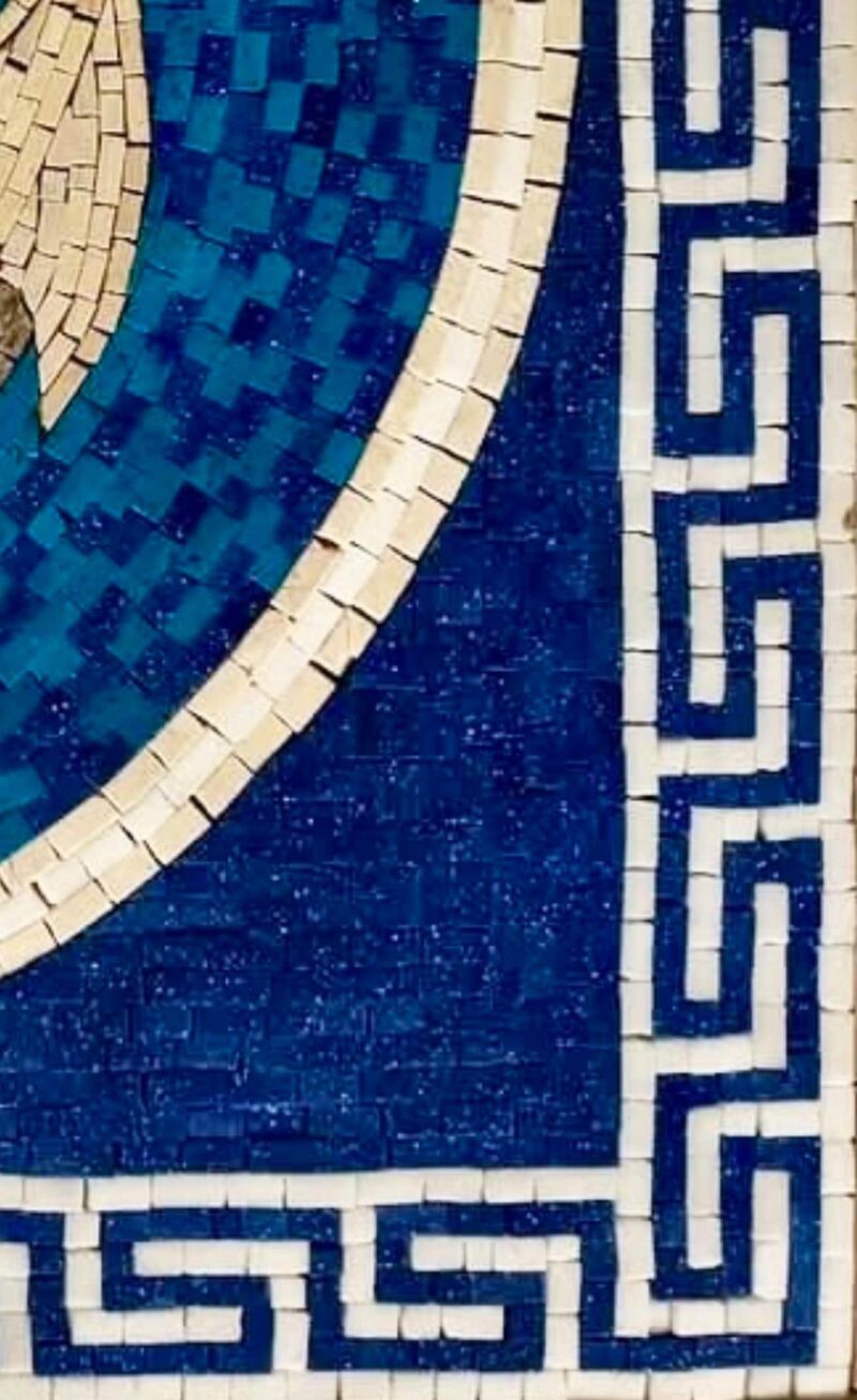 BLUE ANCHOR MEDALLION - Handmade Mosaic Art - Floor Mosaic Tiles - Home Decoration - Mosaic Tile Art - Custom Sizes - Unique Artwork Inlay - Image 5