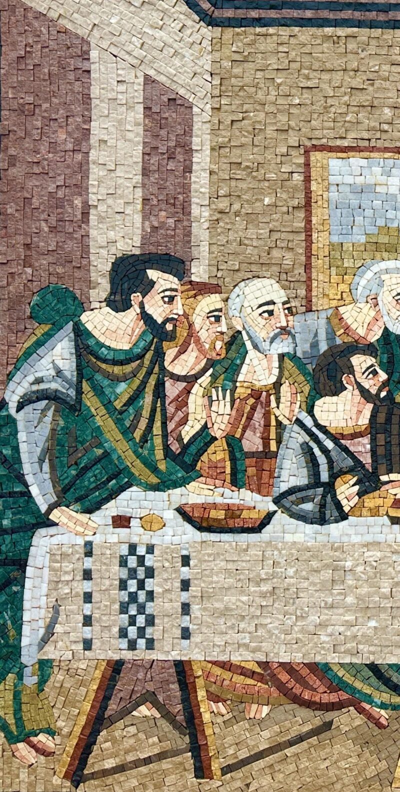 Last Supper Religious Mosaic - Handmade Christian Wall Art - Stone and Marble Art Reproduction - Chapel/Living Room Decoration - Any Size - Image 5