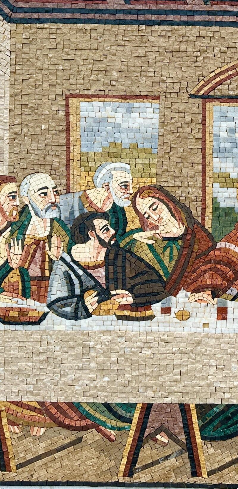 Last Supper Religious Mosaic - Handmade Christian Wall Art - Stone and Marble Art Reproduction - Chapel/Living Room Decoration - Any Size - Image 4