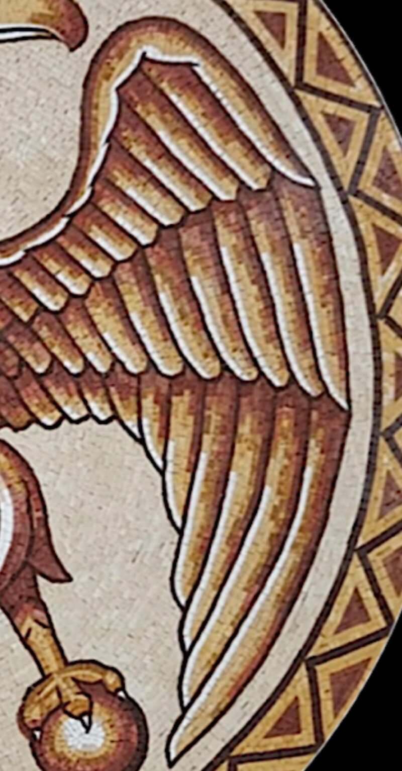 Double Headed Eagle - Handmade Mosaic Art Medallion - Floor Mosaic Tiles - Home Decoration - Mosaic Tile Art - Entryway Decor - Any Size - Image 2