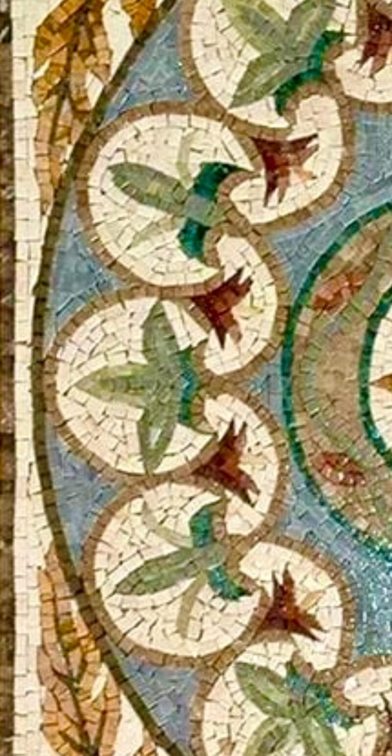 MARBLE FLOOR INLAY - Natural Stone - Floral Mosaic Tile Art - Home Decoration - Stone Mosaic Accent - Custom Size - Entry Hall Medallion - Image 2