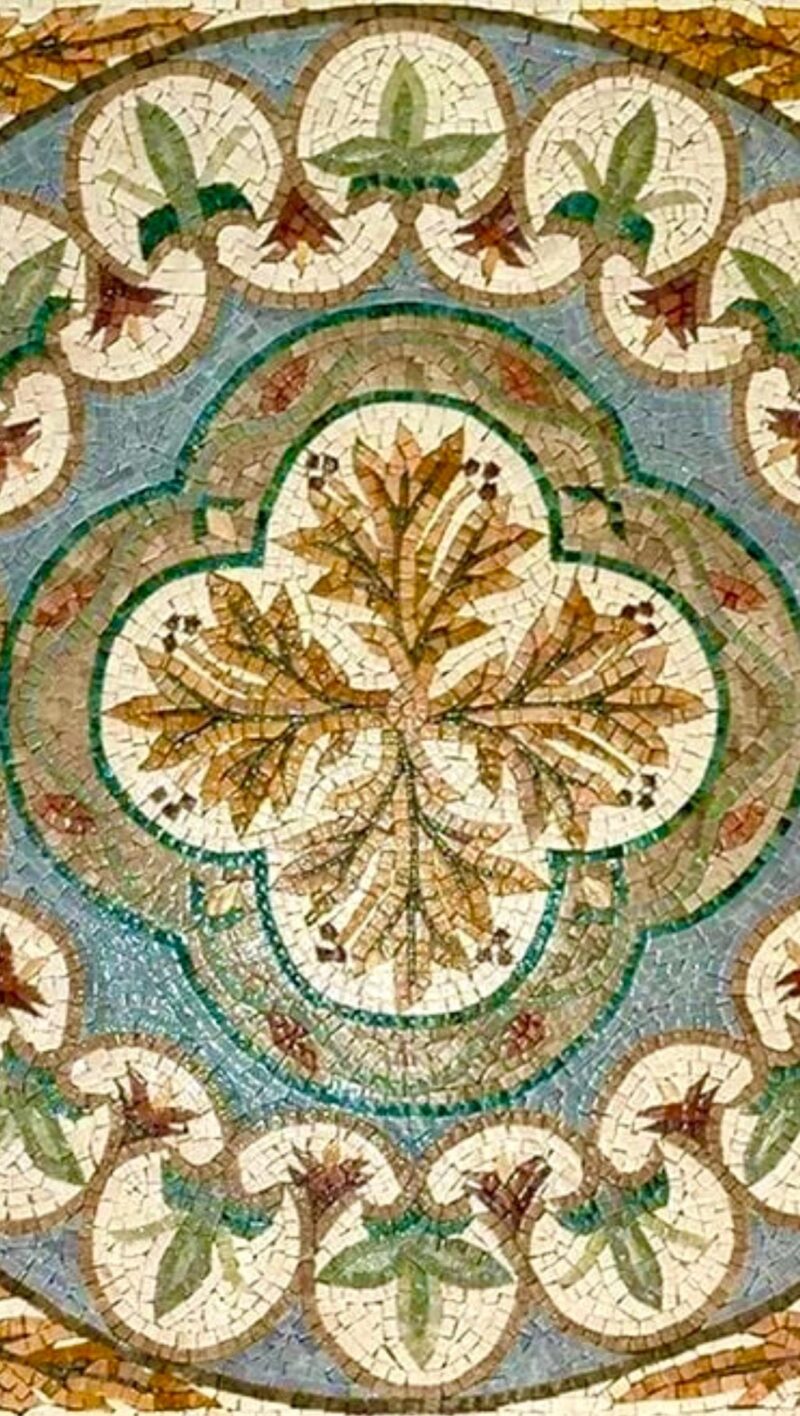 MARBLE FLOOR INLAY - Natural Stone - Floral Mosaic Tile Art - Home Decoration - Stone Mosaic Accent - Custom Size - Entry Hall Medallion - Image 4