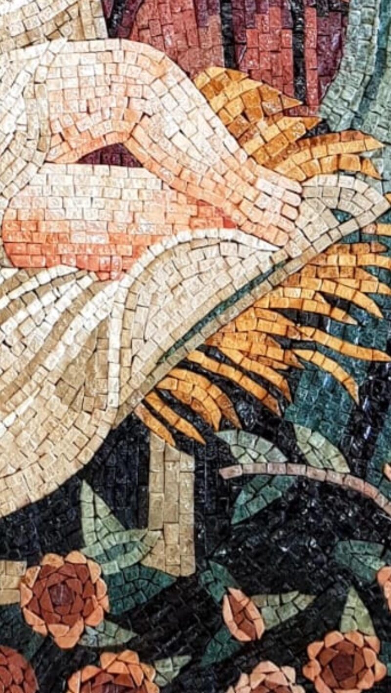 Handmade Nativity Scene Mosaic with Baby Jesus - Religious Wall Art - Natural Stone & Marble - Sacred Home Decoration - Custom Sizes - Image 5