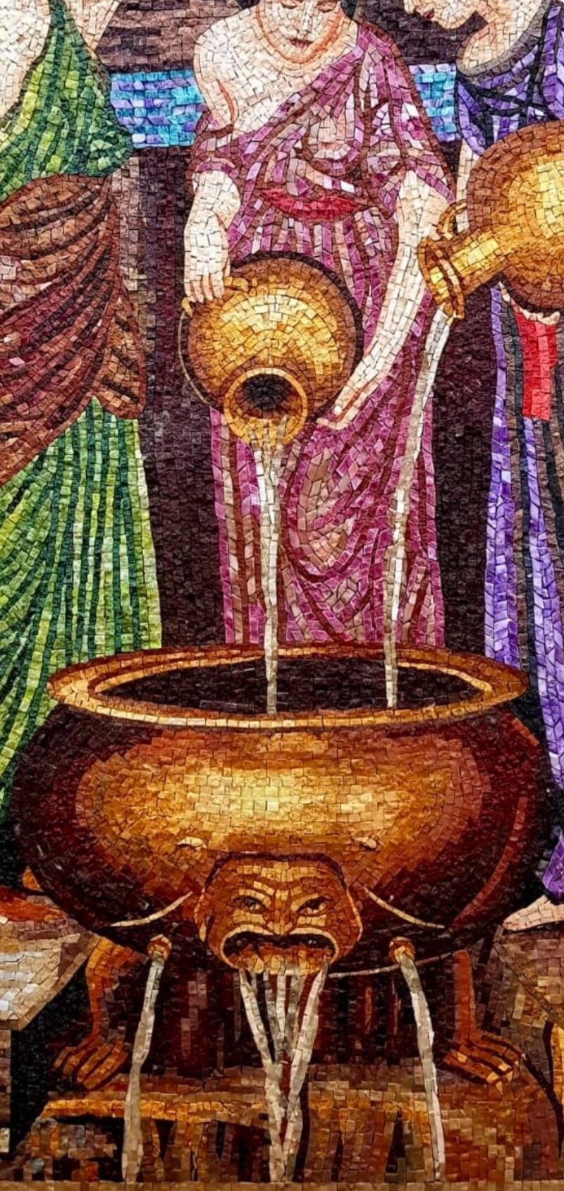 Women at the Fountain Mosaic Wall Art - Handmade Marble & Stone Classical Artwork - Ancient Greek Roman Style Wall Mural - Sizes Available - Image 7
