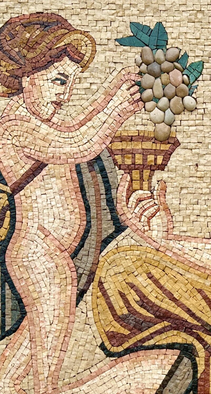 Handmade Stone Mosaic Wall Art - Ancient Roman Goddess & Cherub - Luxury Classical Artwork - Custom Sizes - Indoor/Outdoor Home Decor - Image 3