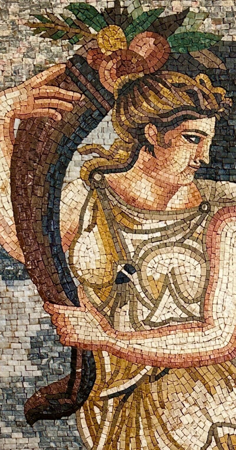 Ceres Goddess Mosaic with Cornucopia - Handmade Roman Style Marble Mosaic - Ancient Agriculture & Fertility Wall Art - Custom Sizes - Image 2