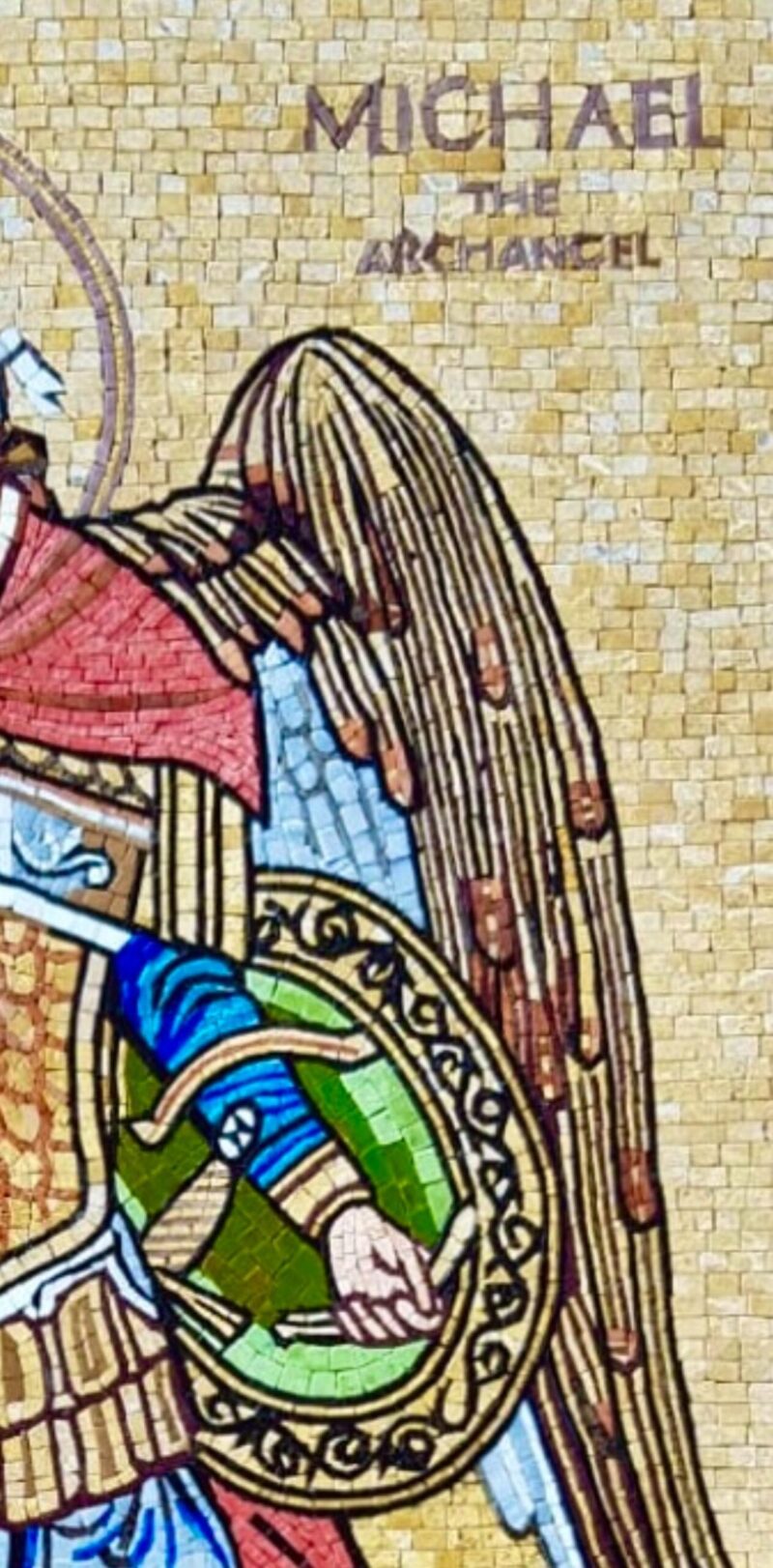 Handmade Saint Michael the Archangel Mosaic – Religious Stone Wall Art ...
