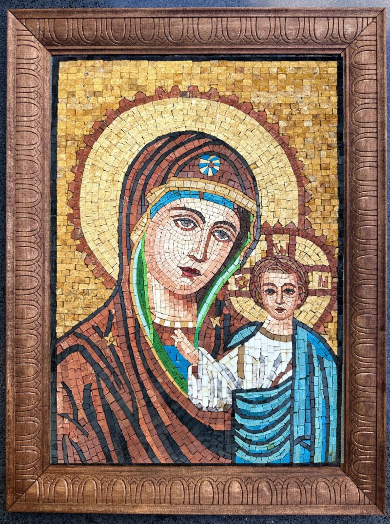 Virgin Mary & Child Jesus Mosaic FRAMED – Handmade Religious Wall Art ...