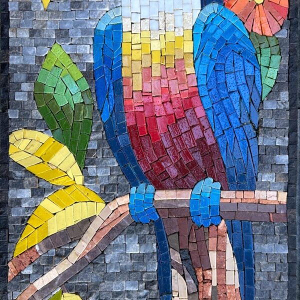Toucan Handmade Mosaic Wall Art -  Natural Stone & Marble - Mosaic Tiles - Tropical Home Decor - Can be Customized